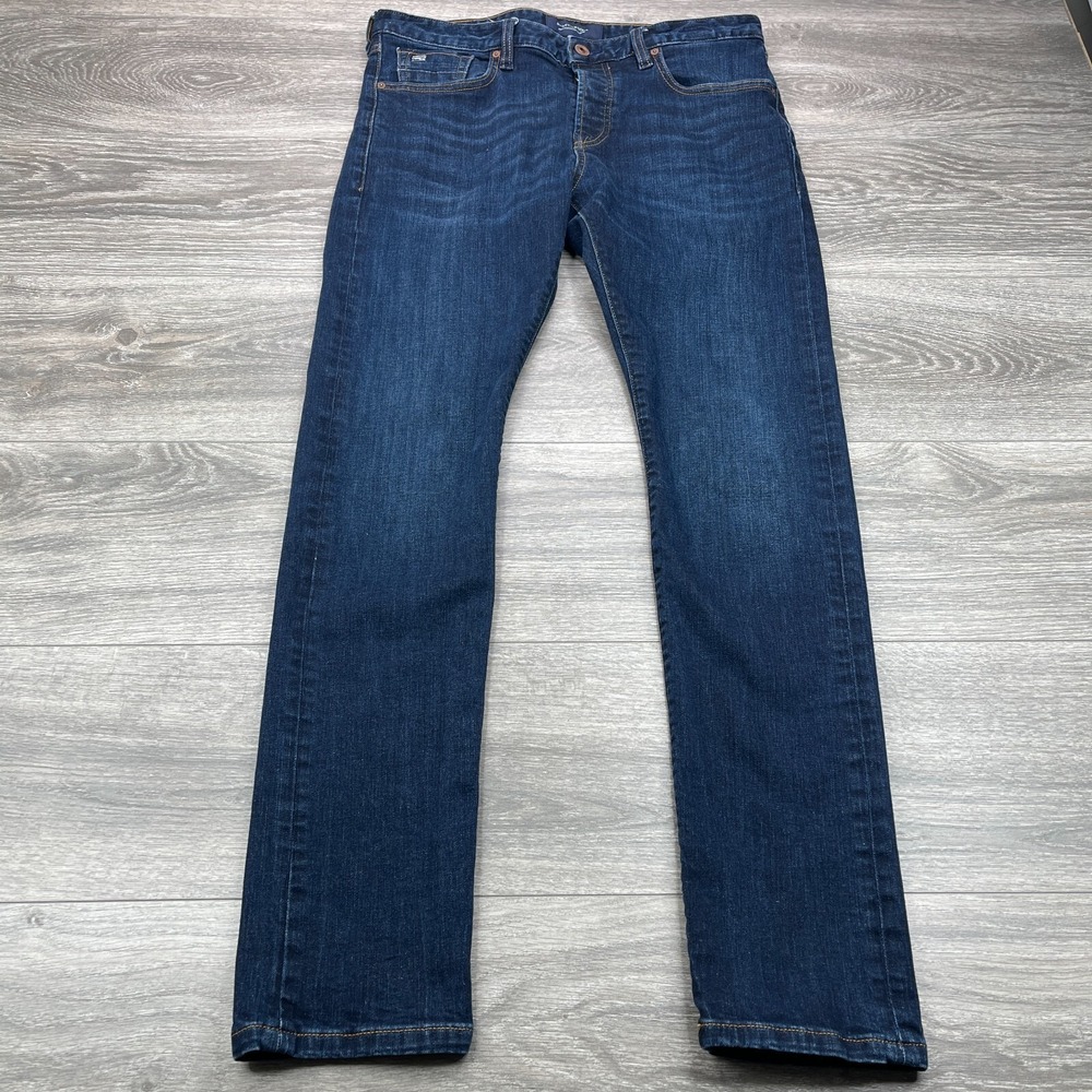 Scotch & Soda Jeans Mens 32x31 Blue Slim Skinny Button Fly Five Pocket Dark Wash